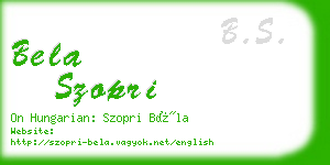 bela szopri business card